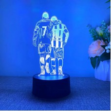 Світильник Роналду і Мессі 19,8 см: 3d-лампа, нічник, Ronaldo Messi, акрил, футболіст