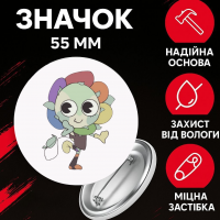 Значок У Світі Денді Roblox Dandy's World на шпильці на рюкзак 55 мм 1 шт