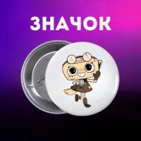 Значек В Мире Дэнди (Денди) Roblox Dandy's World на булавке на рюкзак 44 мм 1 шт