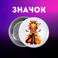 Значек В Мире Дэнди (Денди) Roblox Dandy's World на булавке на рюкзак 44 мм 1 шт