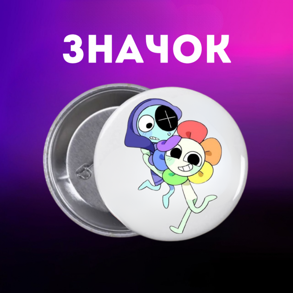 Значок У Світі Денді Roblox Dandy's World на шпильці на рюкзак 44 мм 1 шт