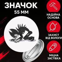 Значек Бенди и чернильная машина Bendy and the ink machine на булавке на рюкзак 55 мм 1 шт