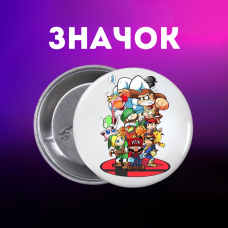 Значок Супер Маріо Super Mario на шпильці на рюкзак 44 мм 1 шт