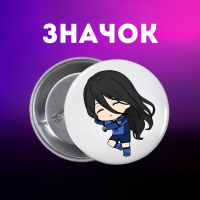 Значек Синяя тюрьма Блю Лок Blue Lock аниме на булавке на рюкзак 44 мм 1 шт