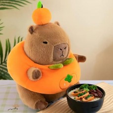 М'яка іграшка Капібара з мандаринкою плюшева Capybara антистрес для дітей 25 см