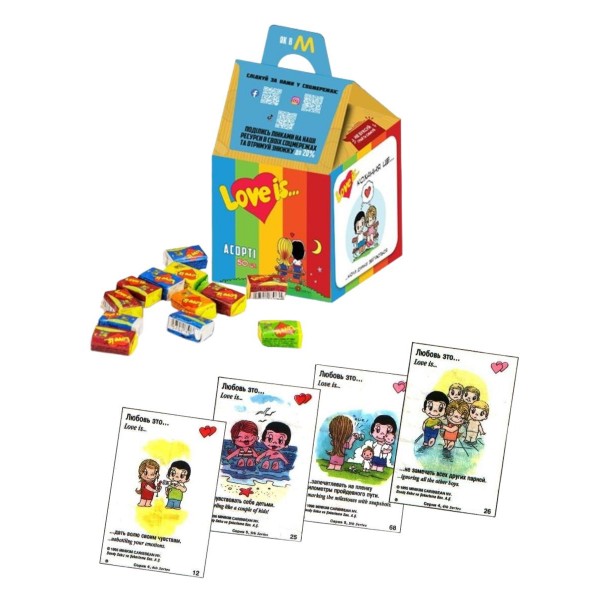 Жувальні гумки Лав із Кохання це з вкладишами про кохання мікс 50 шт
