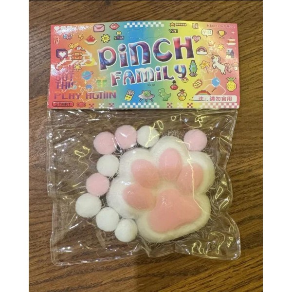 Игрушка-антистересс Squishy Сквиши Таба Лапка Котика белая пушистая для детей 6 см