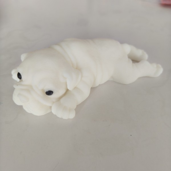 Іграшка антистрес сквіш Мопс іграшка тягучка собачка біла 14*7,5 см
