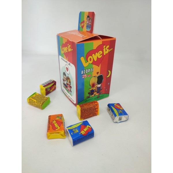 Лове іс Love is Лове з Упаковка жувальної гумки Асорті жувальна гумка жувальна жуйка блок 25 шт