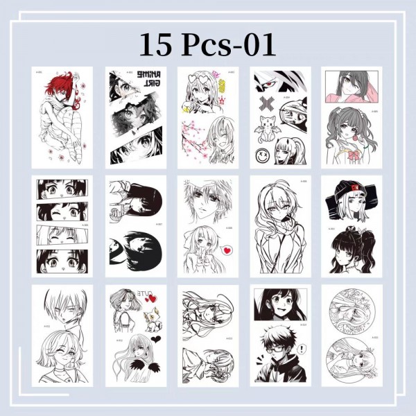 Тимчасові татуювання наклейки водонепроникні аніме манга косплей 30 шт
