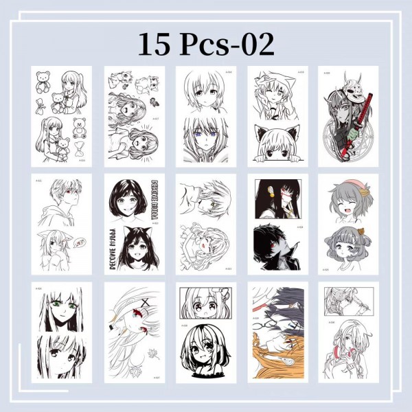Тимчасові татуювання наклейки водонепроникні аніме манга косплей 30 шт