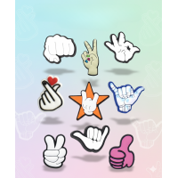 Джибітси жести рук пальці Jibbitz 9 шт аксесуари крокс прикраса