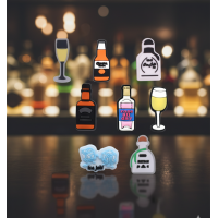 Джибітси алкоголь коктейлі пляшки вечірка 8 шт аксесуари крокс прикраса