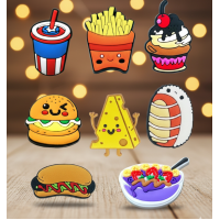 Джибітси їжа фаст-фуд food Jibbitz 8 шт аксесуари крокс прикраса