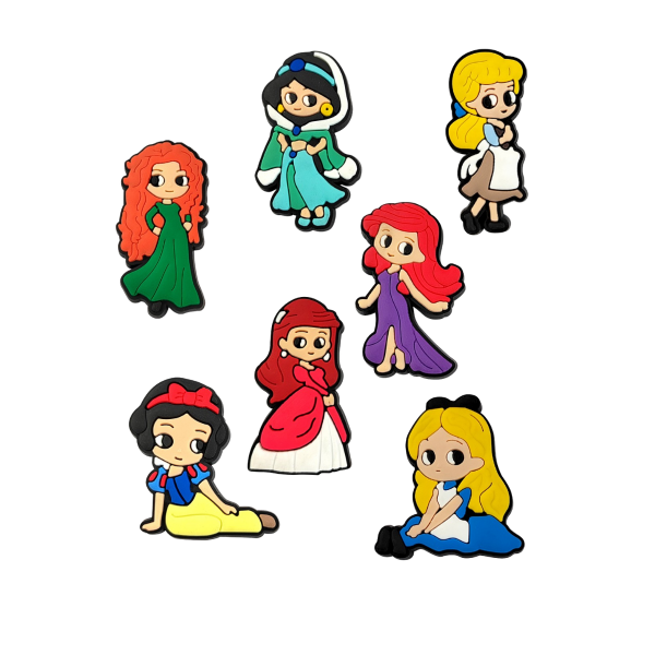 Джибітси Принцеси Дісней Disney 7 шт аксесуари крокс прикраса