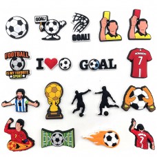 Джибітси футбол спорт football sport футбольна спортивна тематика 18 шт аксесуари для взуття крокс прикраса