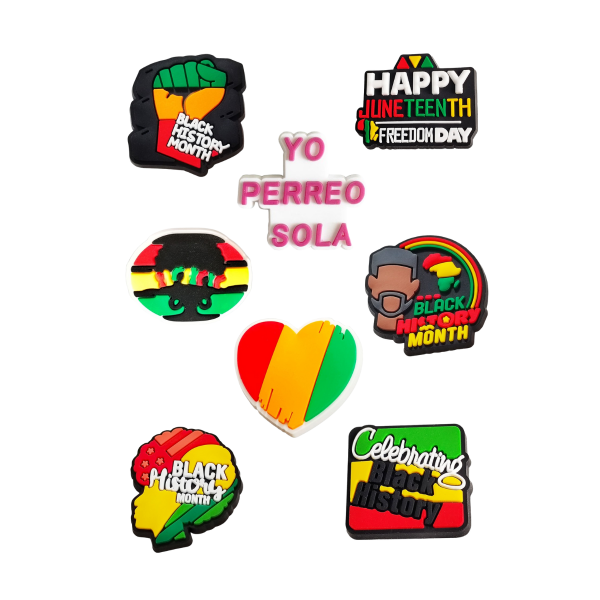 Джибітси Black History month історія 8 шт аксесуари крокс прикраса