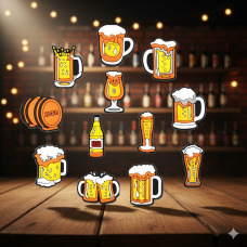 Джибітси пиво алкоголь келих пляшка пива beer 12 шт аксесуари крокс прикраса