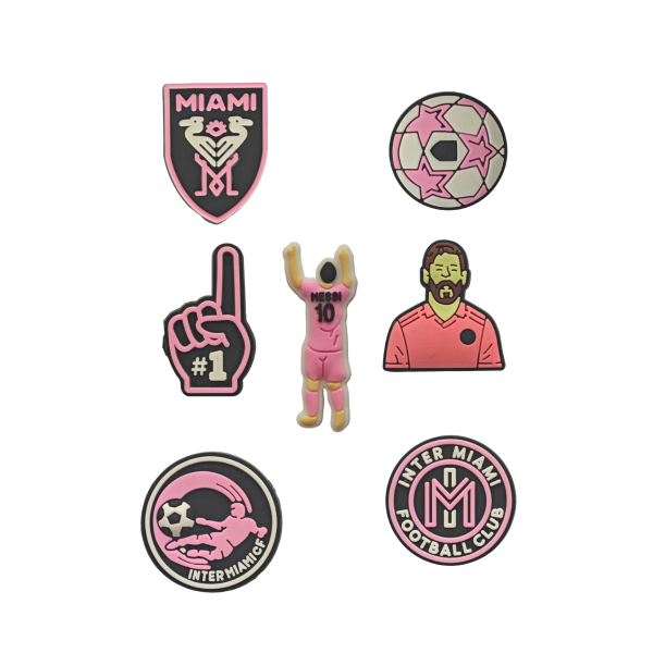Джибітси Мессі Lionel Messi футбол football Miami Майамі 7 шт аксесуари крокс прикраса