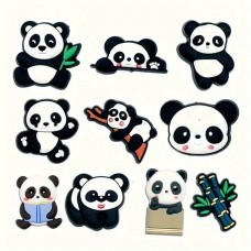 Джибітси панда panda тварина 10 шт аксесуари крокс прикраса