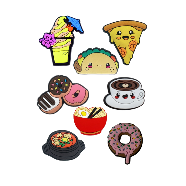 Джибітси їжа фаст-фуд food Jibbitz 8 шт аксесуари крокс прикраса