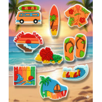 Джибітси Гаваї літо сонце відпочинок Jibbitz 9 шт аксесуари крокс прикраса