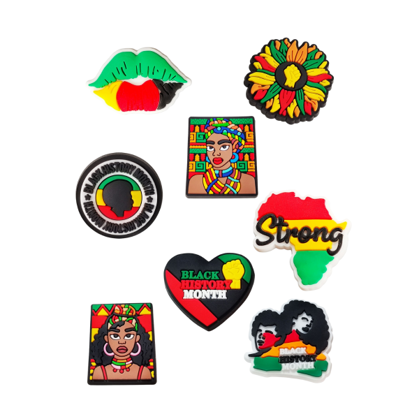 Джибітси Black History month історія 8 шт аксесуари крокс прикраса