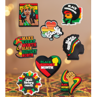 Джибітси Black History month історія 8 шт аксесуари крокс прикраса