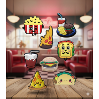 Джибітси їжа фаст-фуд food Jibbitz 8 шт аксесуари крокс прикраса