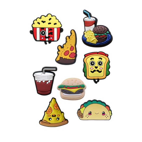 Джибітси їжа фаст-фуд food Jibbitz 8 шт аксесуари крокс прикраса