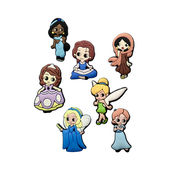 Джибітси Принцеси Дісней Disney 7 шт аксесуари крокс прикраса