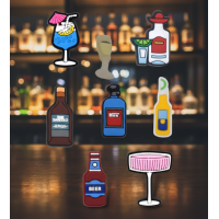 Джибітси алкоголь коктейлі пляшки вечірка 8 шт аксесуари крокс прикраса