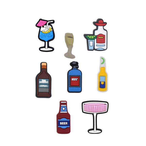 Джибітси алкоголь коктейлі пляшки вечірка 8 шт аксесуари крокс прикраса