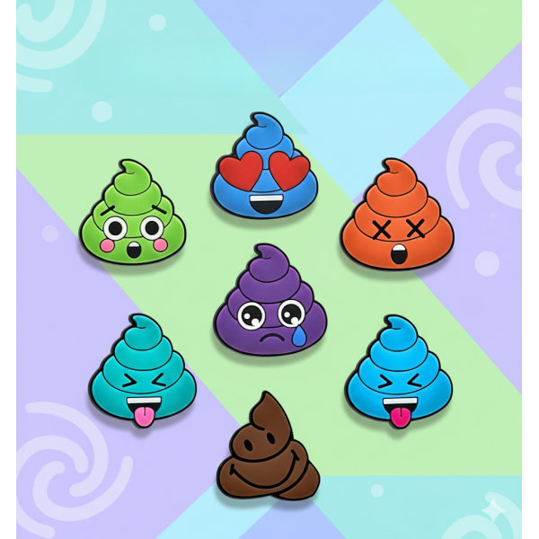 Джибітси Емодзі Emoji смайл 7 шт аксесуари крокс прикраса