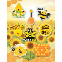 Джибітси бджола мед вулик пасіка Jibbitz 8 шт аксесуари крокс прикраса