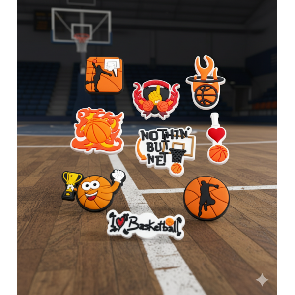 Джибітси баскетбол basketball м'яч 9 шт аксесуари крокс прикраса