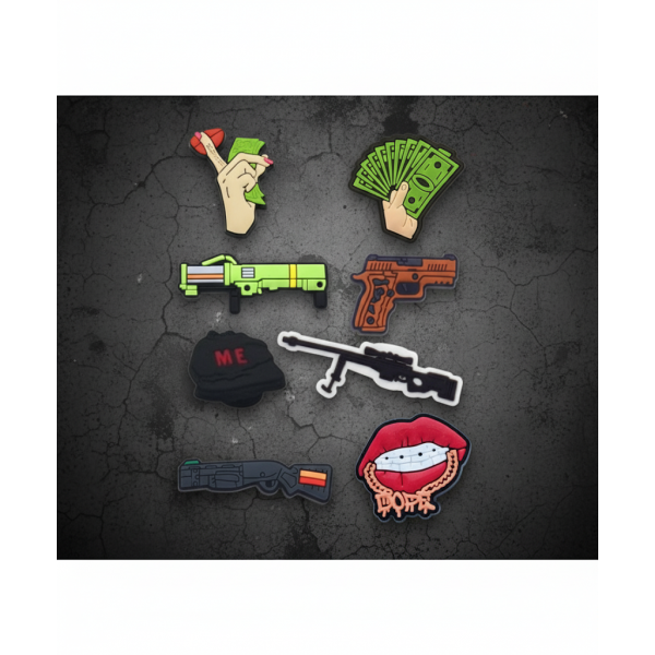 Джибітси зброя армія пістолет 8 шт аксесуари крокс прикраса