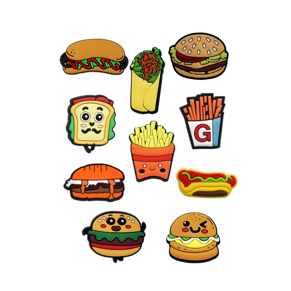 Джибітси їжа фаст-фуд food Jibbitz 10 шт аксесуари крокс прикраса