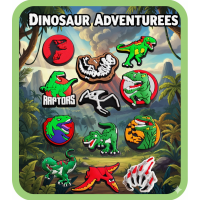 Джибітси динозаври dinosaurs 12 шт аксесуари крокс прикраса