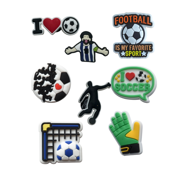 Джибітси футбол спорт 8 шт аксесуари крокс прикраса