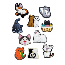 Джибітси котики кішка cat тварина Jibbitz 10 шт аксесуари крокс прикраса