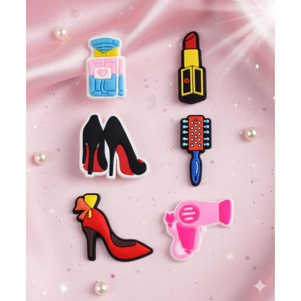 Джибітси косметика cosmetic краса мода Jibbitz 6 шт аксесуари крокс прикраса