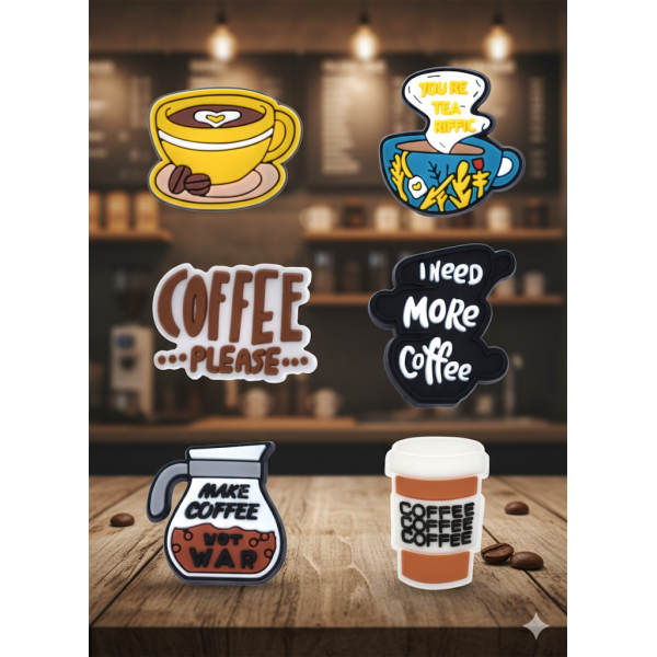 Джибітси кава coffee бариста espresso еспресо barista латте капучино 6 шт аксесуари крокс прикраса