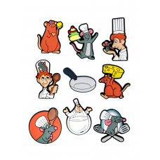 Джибітси Рататуй Ratatouille кулінарія кухня Ремі 9 шт аксесуари крокс прикраса