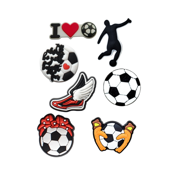 Джибітси футбол спорт 7 шт аксесуари крокс прикраса