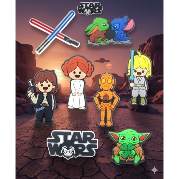 Джибітси Зоряні війни Star Wars 8 шт аксесуари крокс прикраса