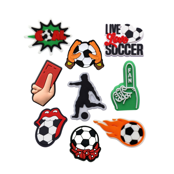 Джибітси футбол спорт 9 шт аксесуари крокс прикраса