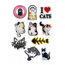 Джибітси котики кішка cat тварина Jibbitz 10 шт аксесуари крокс прикраса
