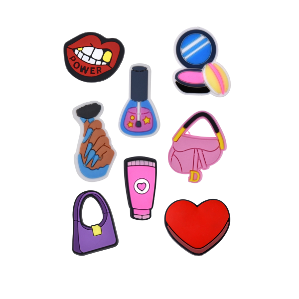 Джибітси косметика cosmetic краса мода Jibbitz 8 шт аксесуари крокс прикраса