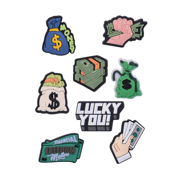 Джибітси гроші долари money Jibbitz 8 шт аксесуари крокс прикраса